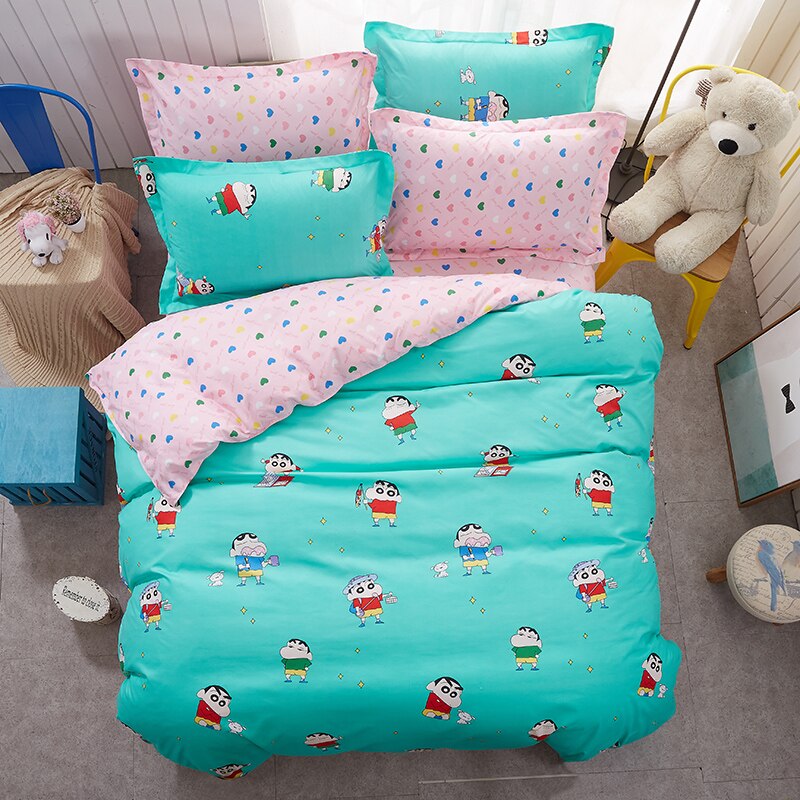 ħ Ʈ  μ Ϳ ȭ ĳ ε巯  ̺ Ŀ ħ Ʈ 3 / 4pcs йи Ʈ/Bedding Set Reactive Printing Cute cartoon characters Soft Comfortable Duvet Cover Bedd